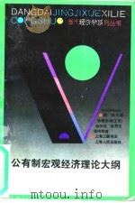 公有制宏观经济理论大纲 1994 PDF电子版封面 7208018804 樊纲主笔杨仲伟,张燕生,袁刚明著