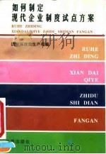 如何制定现代企业制度试点方案 1995 PDF电子版封面 7800726428 吴天林主编;国家体改委生产司编