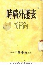 时病分证表 1955 PDF电子版封面 雷少逸