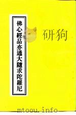 佛心经品亦通大随求陀罗尼 PDF电子版封面 (唐)三藏菩提流志