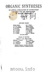 ORGANIC SYNTHESES VOL 30（AUG 1952 PDF版）