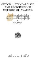 OFFICIAL STANDARDISED AND RECOMMENDED METHODS OF ANALYSIS 1973 PDF电子版封面 N.W.HANSON