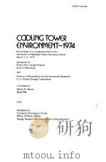 COOLING TOWER ENVIRONMENT 1974 1975 PDF电子版封面 STEVEN R.HANNA