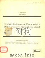 R-1689-ARPA August 1975 Synoptic Performance Characteristics of the Two-Level Atmospheric Model c.Sc PDF电子版封面