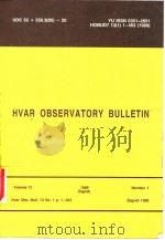 HVAR OBSERVATORY BULLETIN PDF电子版封面