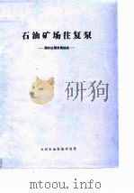 石油矿场往复泵-国外近斯发展综述 PDF电子版封面 兰州石油机械研究所