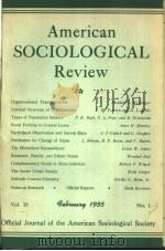AMERICANSOCIOLOG-ICALREVIEW VOL.20 NO1-6 1955 (共两本) PDF电子版封面