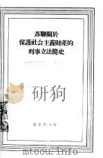苏联关于保护社会主义财产的刑事立法简史   1956  PDF电子版封面  6004·82  （苏）瓦·瓦·叶夫根尼耶夫的报告，魏云峰，张国维译 