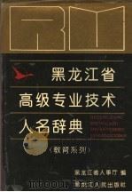 黑龙江省高级专业技术人名辞典 1994 PDF电子版封面 720702939X 黑龙江省人事厅编