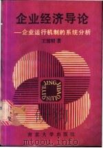 企业经济导论  企业运行机制的系统分析   1989  PDF电子版封面  7305004529  王国刚著 
