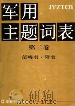 军用主题词表 第2卷 范畴表、附表 1990.12 PDF电子版封面 7800213064 军用主题词表编制委员会编