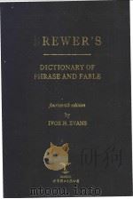 BREWERS：DICTIONARY OF PHRASE AND FABLE     PDF电子版封面     