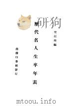 历代名人生卒年表 1933 PDF电子版封面 梁廷灿编
