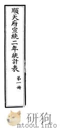 顺天府宣统二年统计表  第1册（ PDF版）