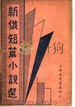 新俄短篇小说选 1937 PDF电子版封面 叶灵风译