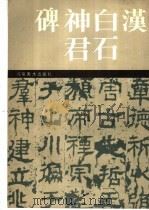 汉白石神君碑 1989 PDF电子版封面 7540100834