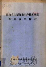 湖南省主要行业生产技术现状及其发展探讨 1986 PDF电子版封面 湖南省科技情报研究所编