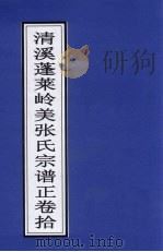 清溪蓬莱岭美张氏宗谱正  卷10     PDF电子版封面     