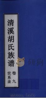 清溪胡氏族谱 世系录 卷9 PDF电子版封面