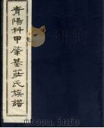 青阳科甲肇基庄氏族谱  3     PDF电子版封面     