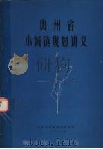 贵州省小城镇规划讲义 1983 PDF电子版封面 贵州省城镇规划研究院