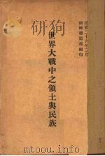 世界大战中之领土与民族（1937 PDF版）