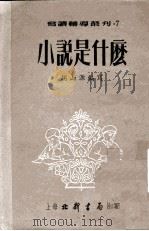 小说是什么 1953 PDF电子版封面 于在春主编;胡山源编写