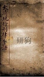 大清现行刑律案语 2 1909 PDF电子版封面 (清)沈家木等编