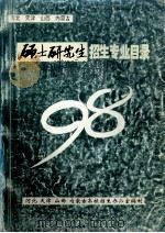 河北 天津 山西 内蒙古  98 硕士研究生招生专业目录（ PDF版）