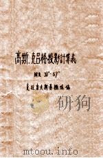 高斯、克吕格投影计算表 纬度30°-57°克拉索夫斯基椭球体 1962 PDF电子版封面 151651935 苏联测绘总局编;刘韬译