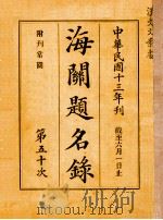 海关题名录 第50次 1924 PDF电子版封面