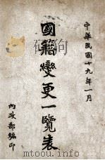 国籍变更一览表 1930 PDF电子版封面 内政部编