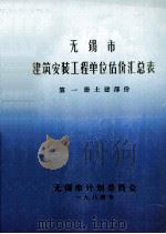 无锡市建筑安装工程单位估价汇总表  第1册土建部份   1984  PDF电子版封面    无锡市计划委员会 