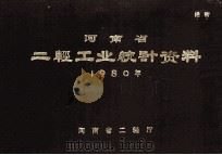 河南省二轻工业统计资料  1980年   1982  PDF电子版封面    河南省二轻工业局编 