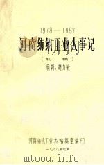 河南纺织工业大事记  1978-1987   1988  PDF电子版封面    河南纺织工业编篡室编 