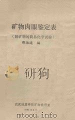 矿物肉眼鉴定表   1983  PDF电子版封面    邵洁涟编 