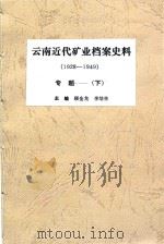 云南近代矿业档案史料 专题 下 1928-1949 1987 PDF电子版封面 顾金龙,李培林主编;云南省档案馆,云南省经济研究所合编