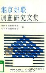 湘京妇联调查研究文集   1991  PDF电子版封面  7800165914  湖南省妇女联合会，北京市妇女联合会编 