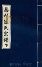 恩村逯氏宗谱 下 PDF电子版封面