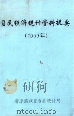国民经济统计资料提要 1999年 PDF电子版封面 清原满族自治县统计局编