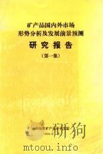 矿产品国内外市场形势分析及发展前景预测研究报告 第1集 1994 PDF电子版封面 中国地质矿产经济研究院信息研究室编辑;冯剑萍组长