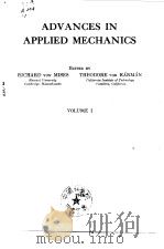 ADVANCES IN APPLIED MECHANICS VOLUME I     PDF电子版封面     
