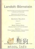 LANDOLT-BORNSTEIN Numerical Data and Functional Relationships in Science and Technology Nes Series E PDF电子版封面