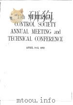 Numerical Control Society.15th Numerical Society Annual Meeting & Technical Conference.1978. PDF电子版封面