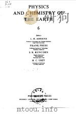Physics and chemistry of the earth.v.6.1965. PDF电子版封面