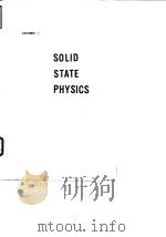Solid state physics;advances in research and applications.Suppl.7.1966. PDF电子版封面
