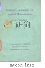 Subjiective Limitations on physical Measurements PDF电子版封面