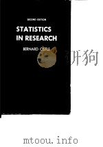 STATISTICS IN RESEARCH BERNARD OSTLE PDF电子版封面