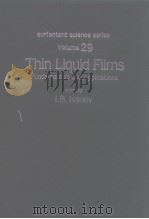 Thin liquid films: fundamentals and applications. 1988. PDF电子版封面