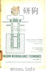 VACUUM MICROBALANCE TECHNIQUES VOLUME 2 PDF电子版封面